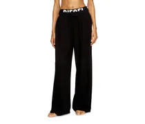 Jogginghose aus Baumwollfrottee mit Logo-Bund - Hosen - Damen - Schwarz