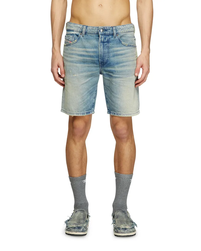 Diesel Schmale Shorts aus vielgetragenem Denim - Denim Kurze Hose - Herren - Blau Blau