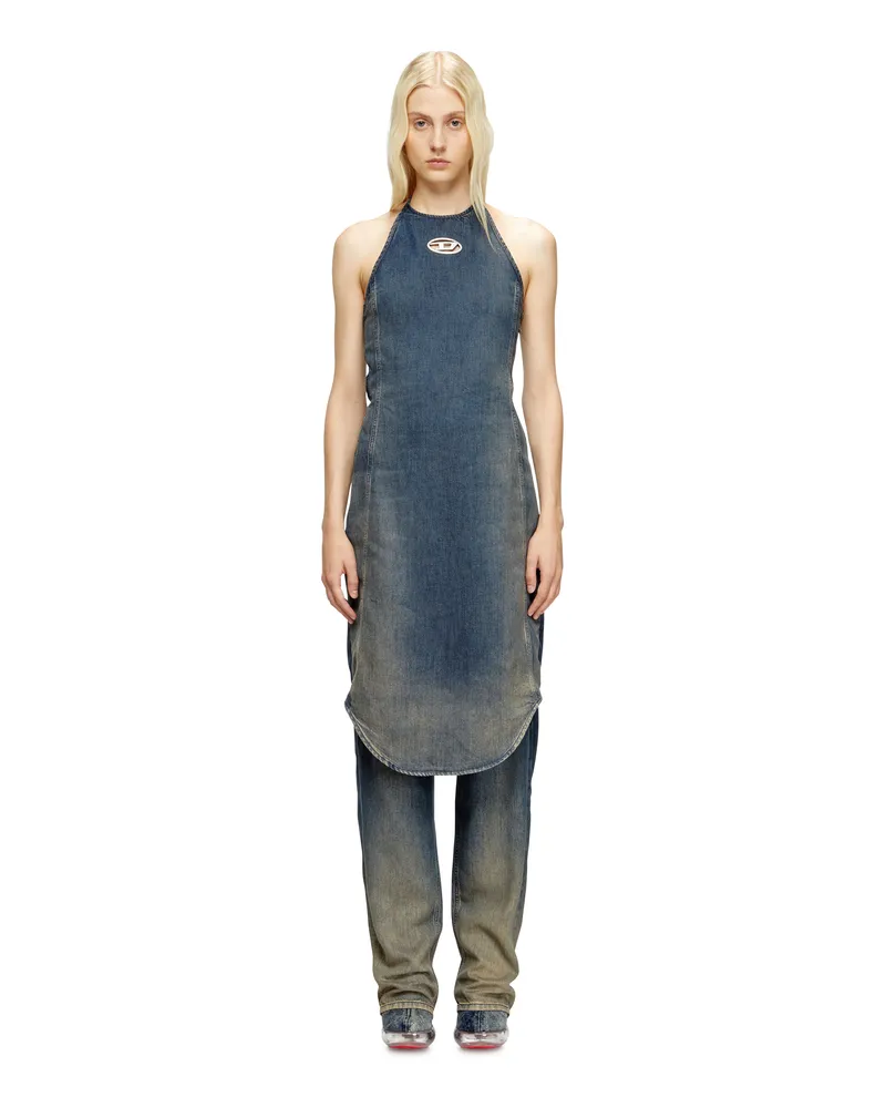 Diesel Neckholder-Jumpsuit aus fließendem Farbverlauf-Denim - Latzhosen - Damen - Blau Blau
