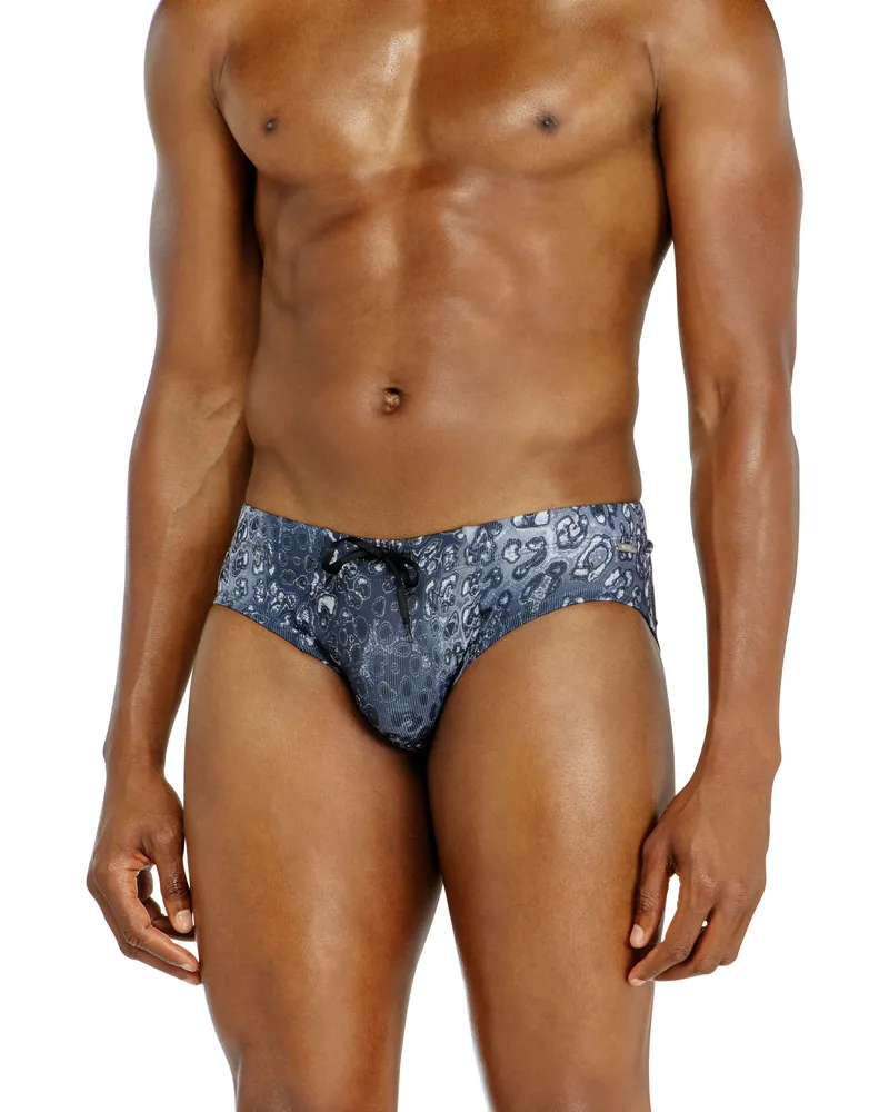 Diesel Badeanzug mit Animal-Print aus recyceltem Tech-Material - Badeslips - Herren - Blau Blau