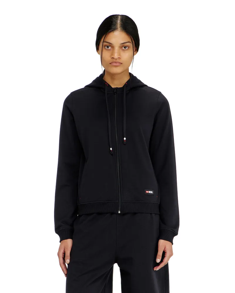 Diesel Kapuzenpullover aus aufgerauter Baumwollmischung - Oberteile - Damen - Schwarz Schwarz
