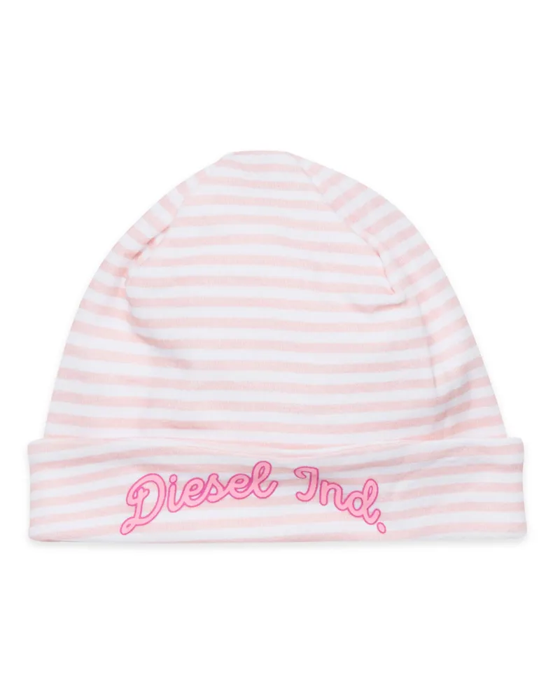 Diesel Beanie aus gestreifter Baumwolle - Weitere Accessoires - Unisex - Rosa Rosa
