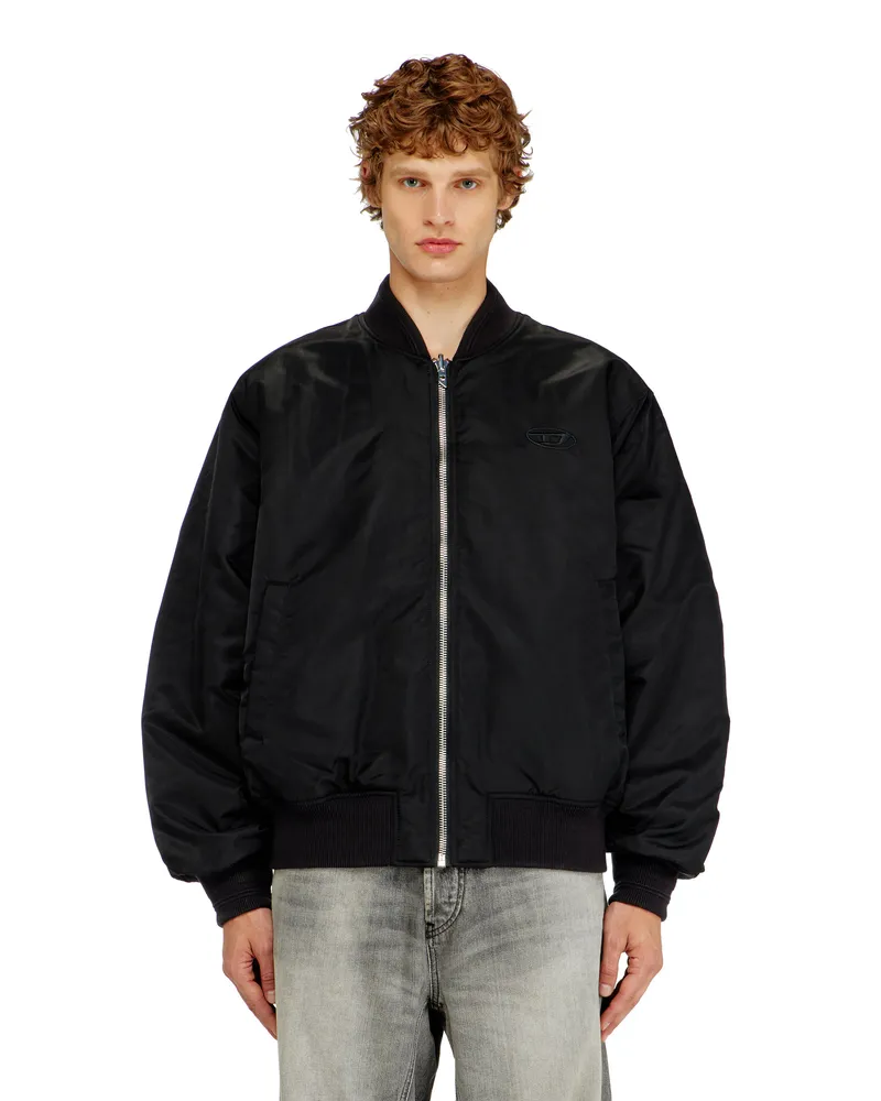 Diesel Gesteppte Bomberjacke mit Oval-D-Stickerei - Winterjacken - Herren - Schwarz Schwarz