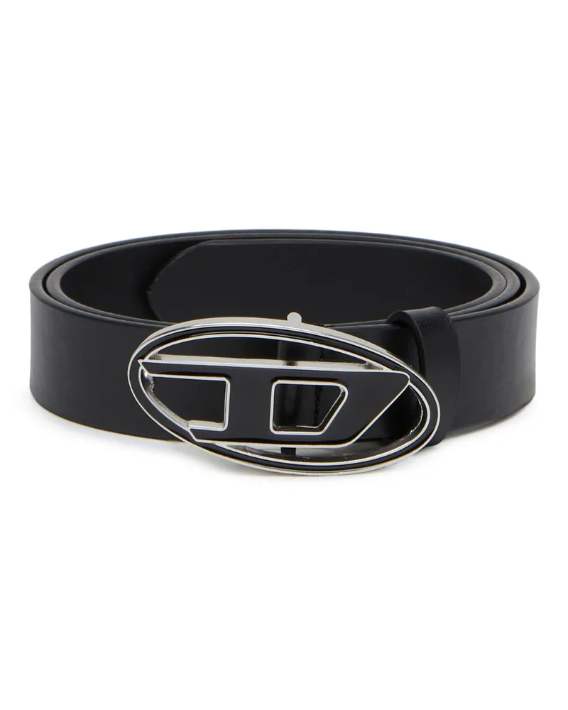 Diesel 2.4cm breiter Ledergürtel mit emaillierter ovaler D-Schnalle - Gürtel - Damen - Schwarz Schwarz