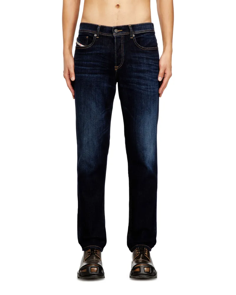 Diesel Regular Jeans Regular Waist 2023 D-Finitive, Dunkelblau, Knopfverschluss Blau