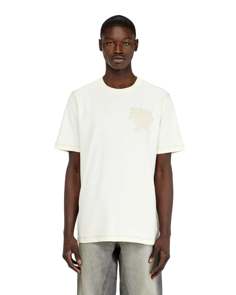Diesel Reguläres T-Shirt mit besticktem Aufnäher - T-Shirts - Herren 