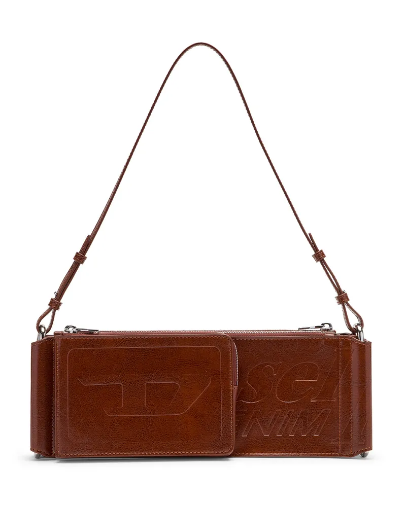 Diesel Flag-D-Modular Schultertasche mit geprägtem Logo - Schultertaschen - Unisex - Braun Braun