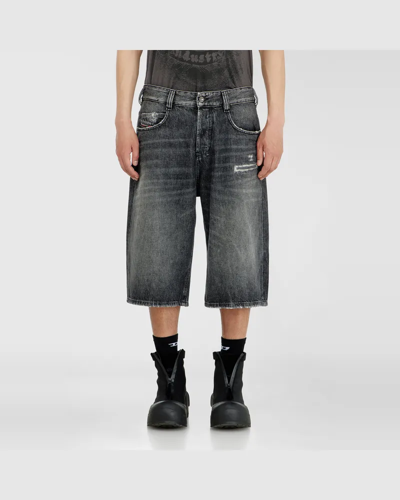 Diesel Denim relaxed shorts mit Abrasionen - Denim Kurze Hose - Unisex - Grau Grau