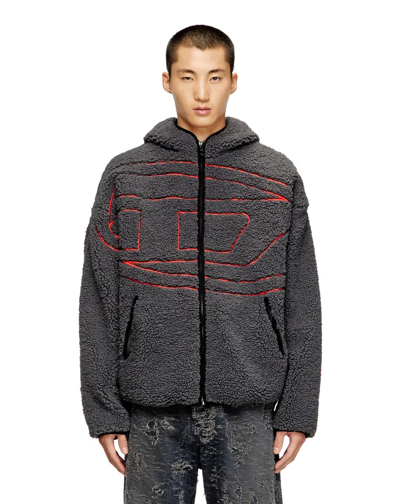 Diesel Teddy-Kapuzenpullover - Sweatshirts - Herren - Grau Grau