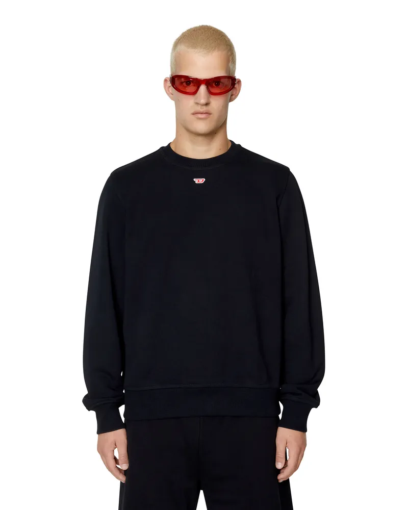 Diesel Sweatshirt mit Mini-D-Patch - Sweatshirts - Unisex - Schwarz Schwarz