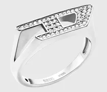 Siegelring aus Edelstahl mit Glitzereffekt - Ringe - Unisex - Silber