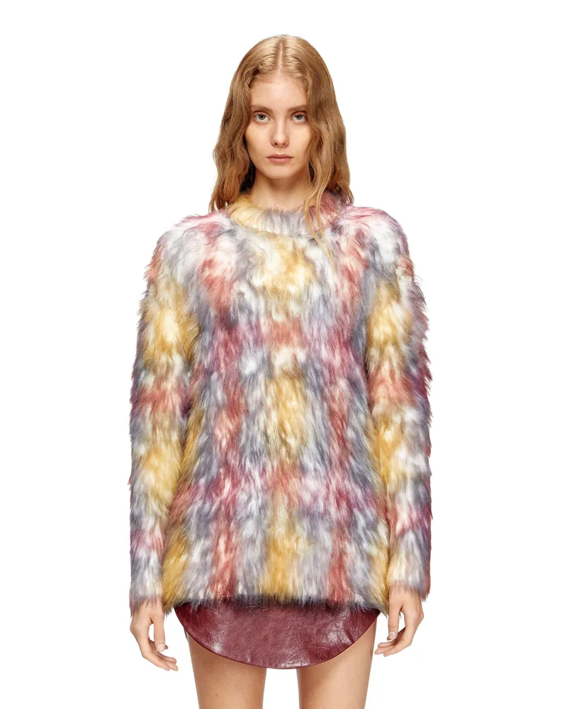 Diesel Flauschiger Pullover mit Karomuster - Strickwaren - Damen - Bunt Bunt
