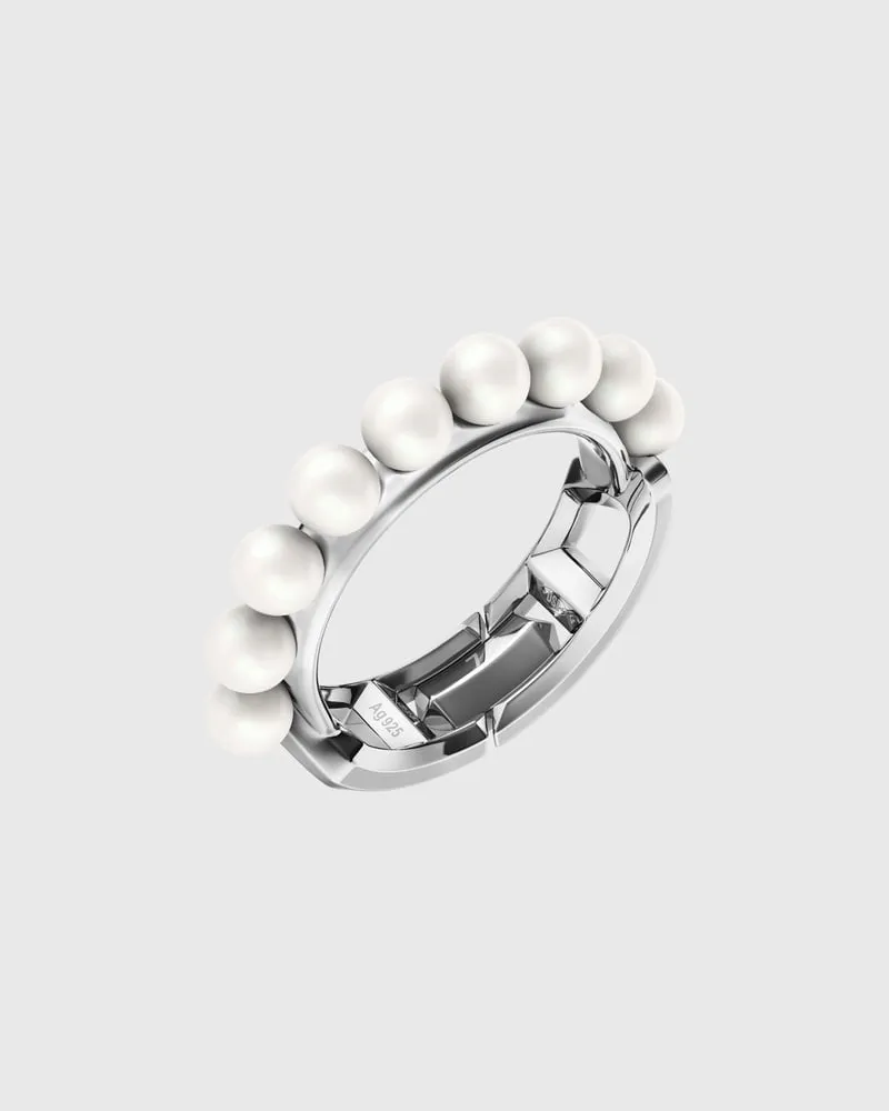 Diesel Bandring aus Sterlingsilber und Perle - Ringe - Unisex - Silber Silber