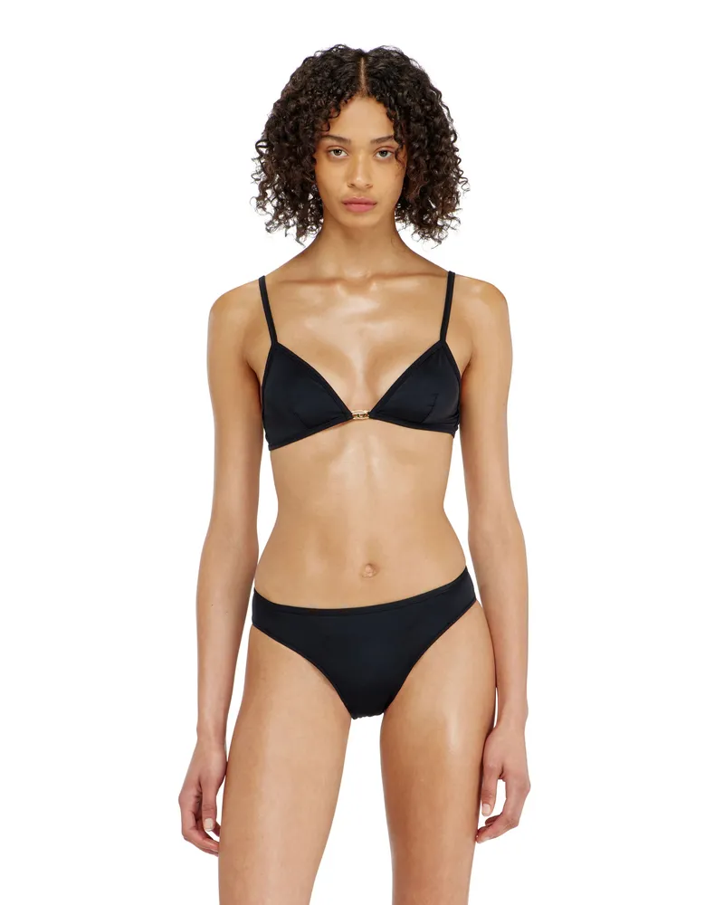 Diesel Triangle-BH aus Nylon mit Oval D-Detail - BHs - Damen - Schwarz Schwarz