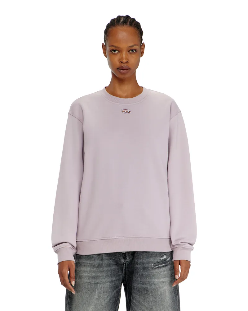 Diesel Baumwollsweatshirt mit ovaler D-Stickerei - Sweatshirts - Damen - Violett Violett