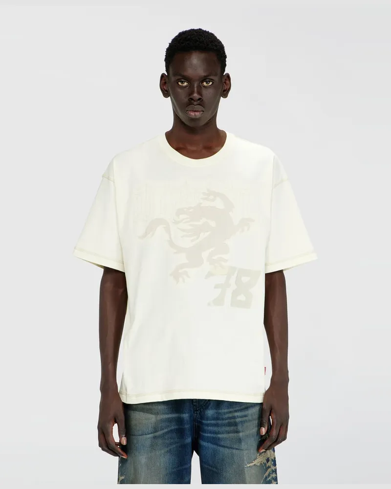 Diesel Lockeres T-Shirt mit Prints und Stickereien - T-Shirts - Herren - Weiss Weiss