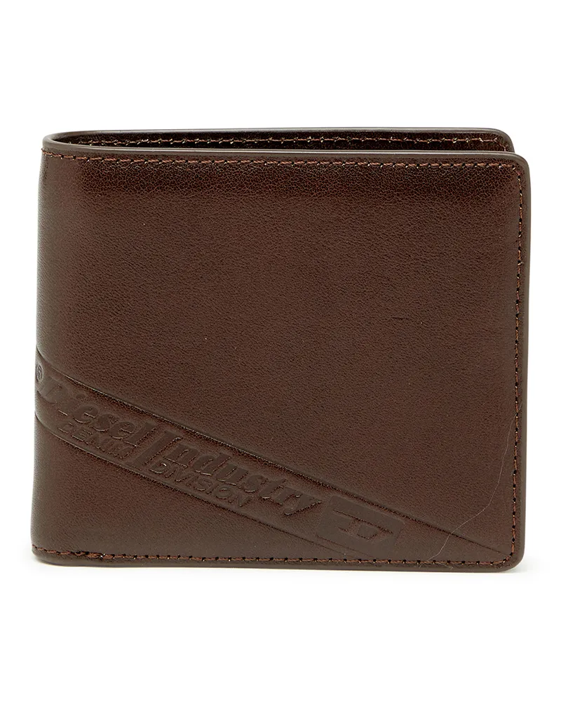 Diesel Zweifach gefaltete Lederbrieftasche mit geprägtem Logo - Kleine Portemonnaies - Herren - Braun Braun