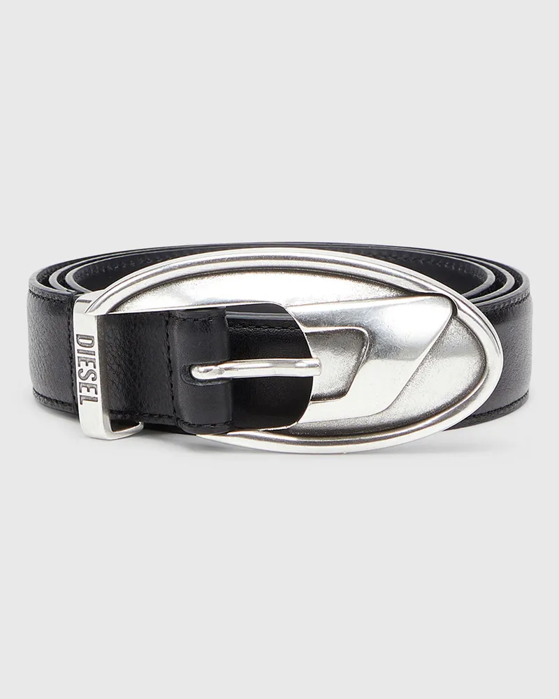 Diesel 3 cm breiter Gürtel aus Bonded-Leder - Gürtel - Unisex - Schwarz Schwarz
