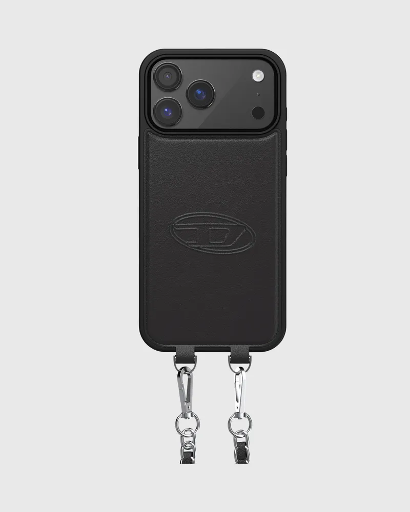 Diesel Oval D Hülle mit Handschlaufe und MagSafe für iPhone 17 Pro Max - Schutzhüllen - Unisex - Schwarz Schwarz