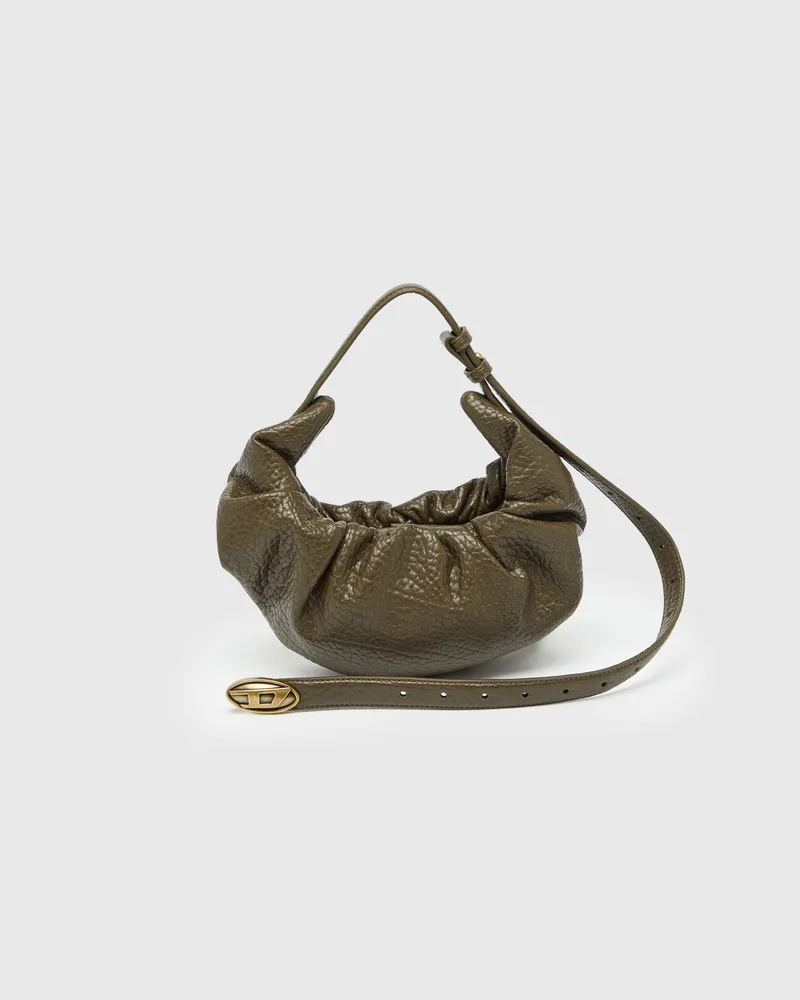 Diesel Grab-D- Kleine Hobo-Bag mit Bubble-Struktur - Schultertaschen - Damen - Braun Braun