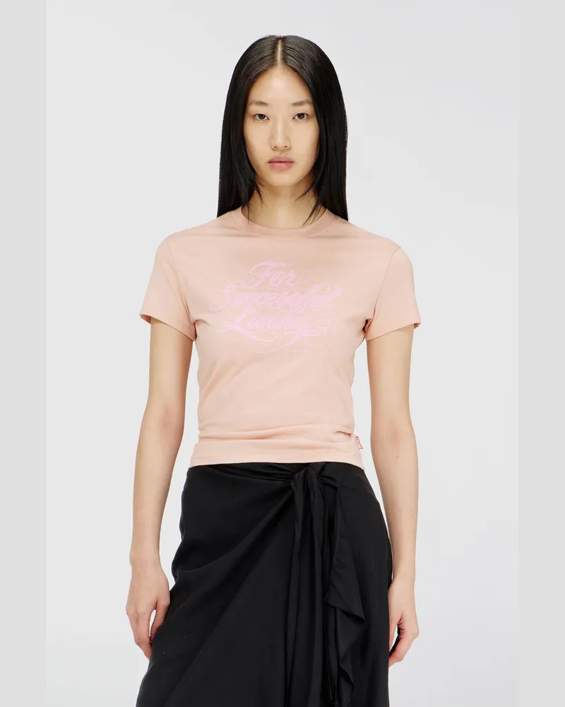 Diesel T-Shirt mit Logo-Print - T-Shirts - Damen - Rosa Rosa