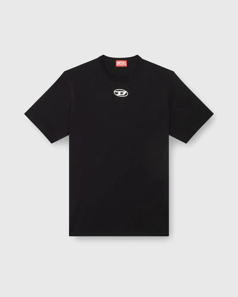 Diesel T-Shirt mit metallischem Oval D - T-Shirts - Herren - Schwarz Schwarz