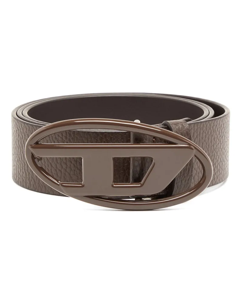 Diesel 4cm Gürtel aus Leder mit matter Oval D-Schnalle - Gürtel - Unisex - Braun Braun