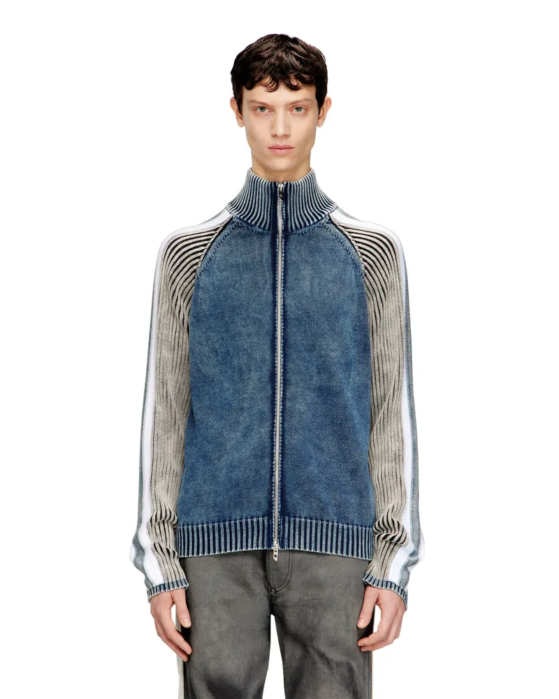 Diesel Reißverschluss-Cardigan mit sportlichen Streifen - Strickwaren - Herren - Bunt Bunt