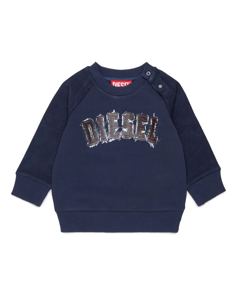 Diesel Baumwoll-Sweatshirt mit Logo im Frayed-Effekt - Sweatshirts - Herren - Blau Blau