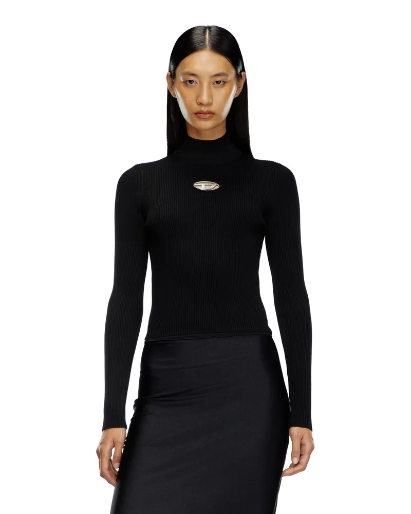 Diesel Rippstrick-Top - Oberteile - Damen - Schwarz Schwarz