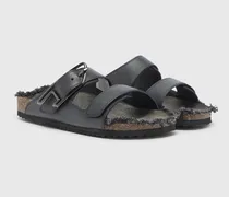 D-Woodstock - Lederriemen mit Korkfußbett - Sandalen - Herren - Schwarz