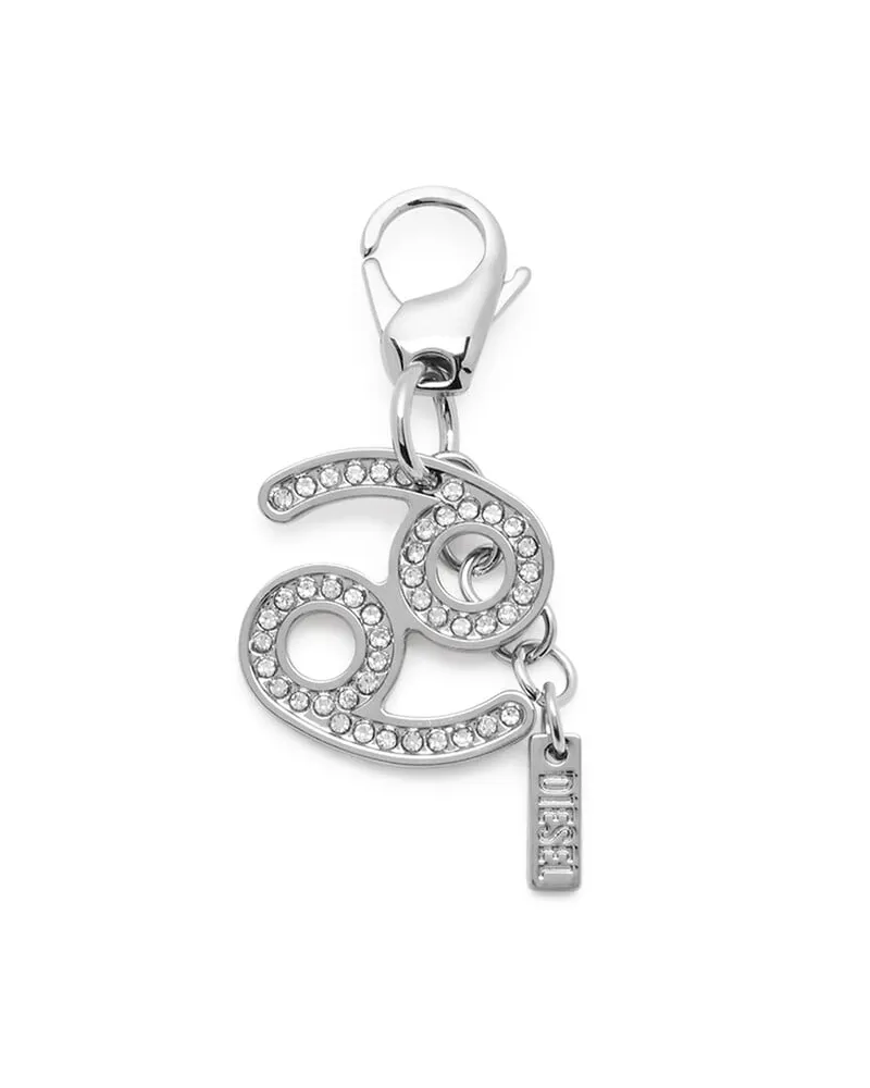 Diesel Metall-Krebs-Anhänger mit Strasssteinen - Charms und Schlüsselanhänger - Unisex - Silber Silber