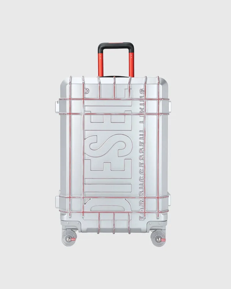 Diesel Robuster Koffer Größe L - Handgepäck Koffer - Unisex - Silber Silber