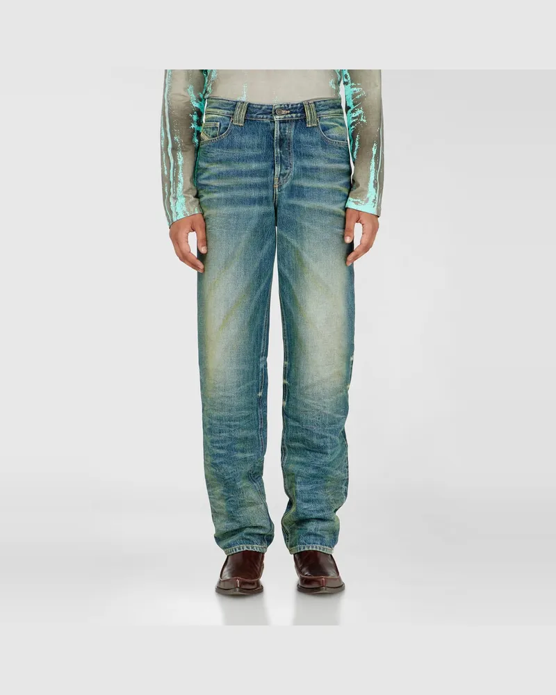 Diesel Regular Jeans High Waist 1991 D-Voeed, Farbig, Knopfverschluss Blau