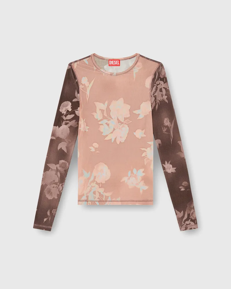 Diesel Top aus geripptem Jersey mit Blumenprint - Oberteile - Damen - Bunt Bunt