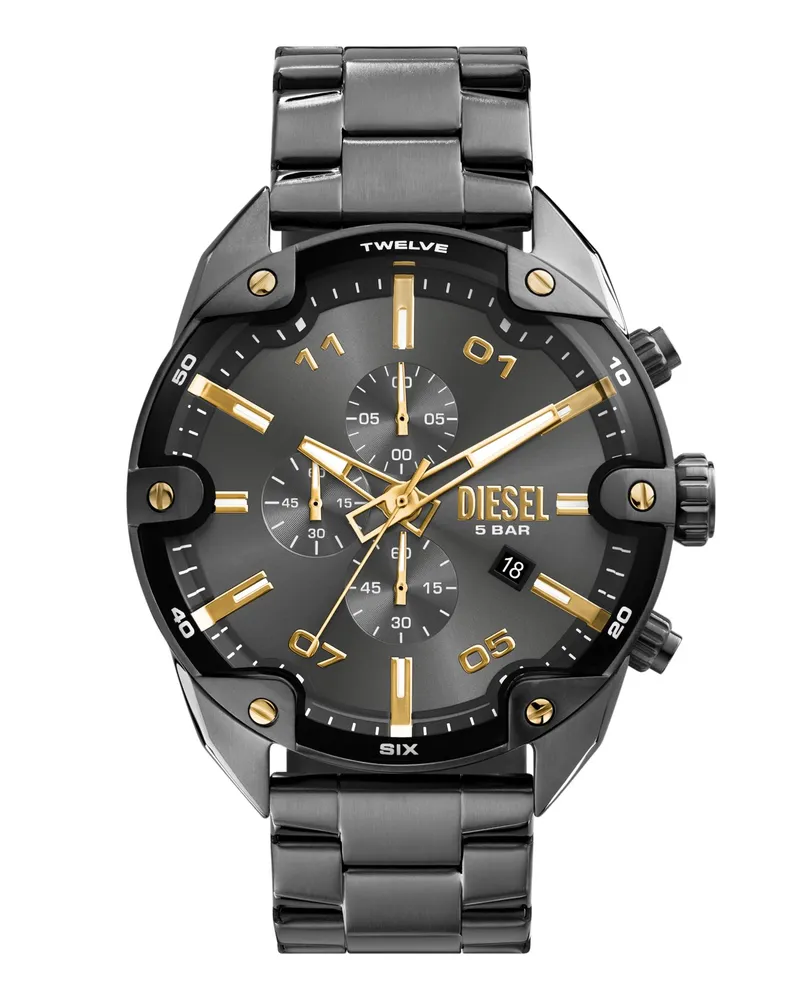 Diesel Spiked Armbanduhr aus zweifarbigem Edelstahl - Uhren - Herren - Grau Grau