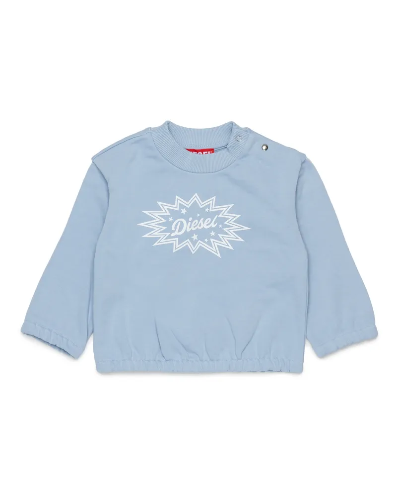 Diesel Baumwoll-Sweatshirt mit starburst Logo-Print - Sweatshirts - Damen - Blau Blau