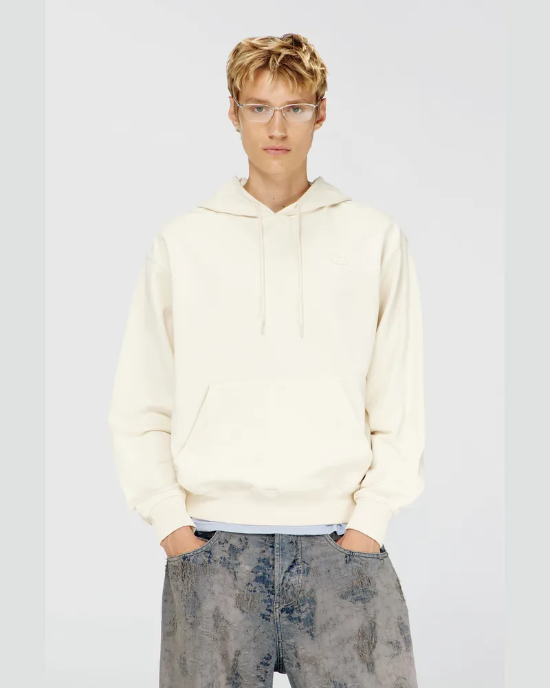 Diesel Hoodie mit Oval D Logo - Sweatshirts - Herren - Weiss Weiss