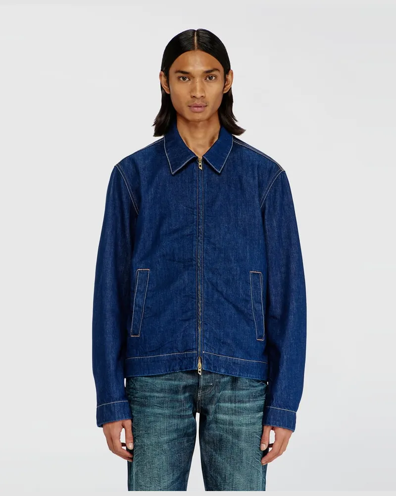 Diesel Coach-Jacke aus rinse denim - Denim jacken - Herren - Blau Blau