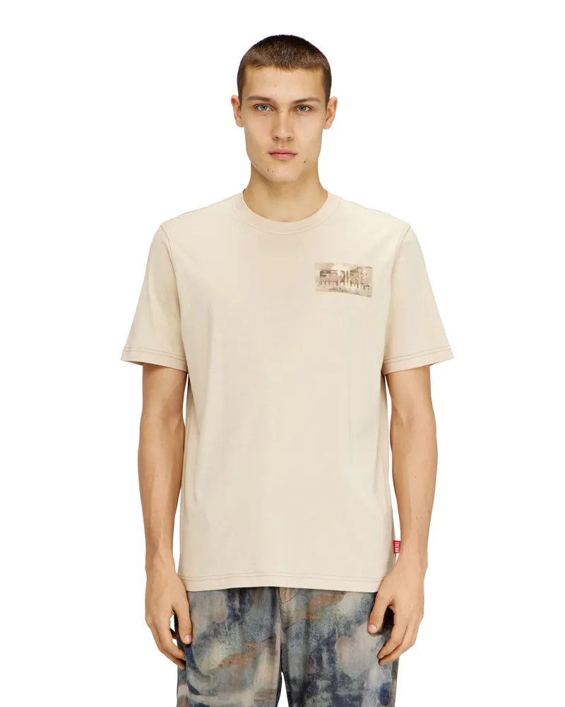Diesel T-Shirt mit Camouflage-Aufnäher - T-Shirts - Herren - Braun Braun