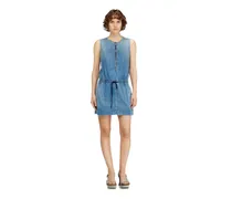 Fließendes Jeanskleid mit Kordelzug in der Taille - Kleider - Damen - Blau
