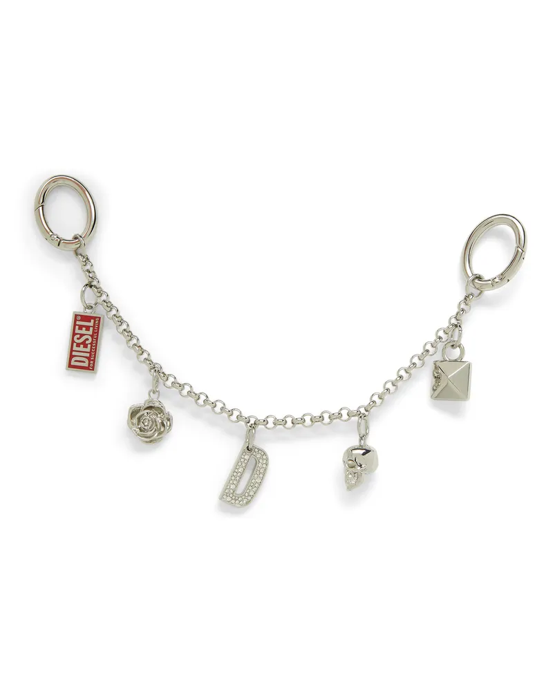Diesel Metallkette mit ikonischen Anhängern - Charms und Schlüsselanhänger - Damen - Silber Silber
