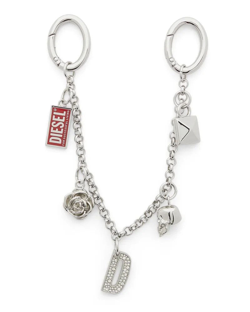 Diesel Metallkette mit ikonischen Anhängern - Charms und Schlüsselanhänger - Damen - Silber Silber