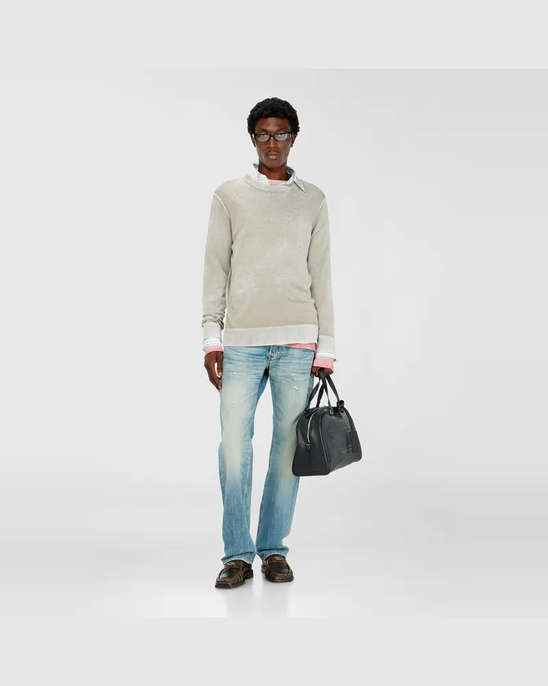 Diesel Pullover mit verblasstem Rückendruck - Strickwaren - Herren - Grau Grau