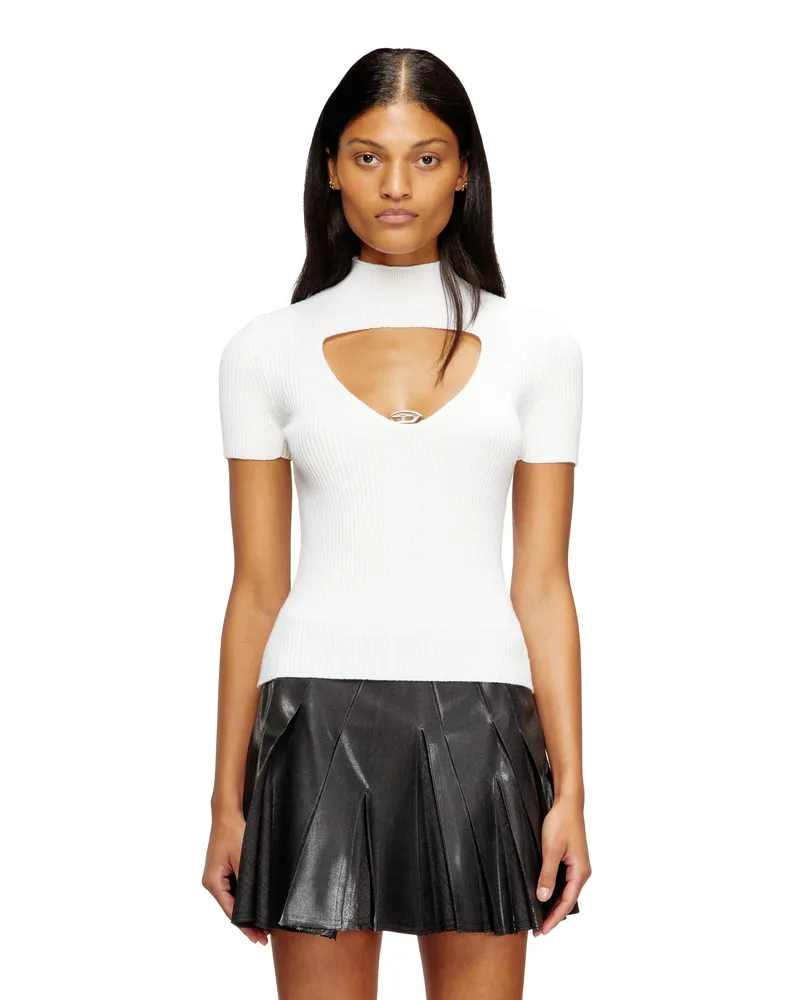 Diesel Wollstrick-Top mit Cut-Outs - T-Shirts - Damen - Weiss Weiss