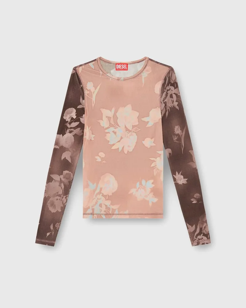 Diesel Top aus geripptem Jersey mit Blumenprint - Oberteile - Damen - Bunt Bunt