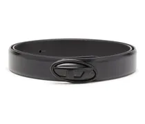 2.4 cm Ledergürtel mit Oval D-Schnalle - Gürtel - Damen - Schwarz