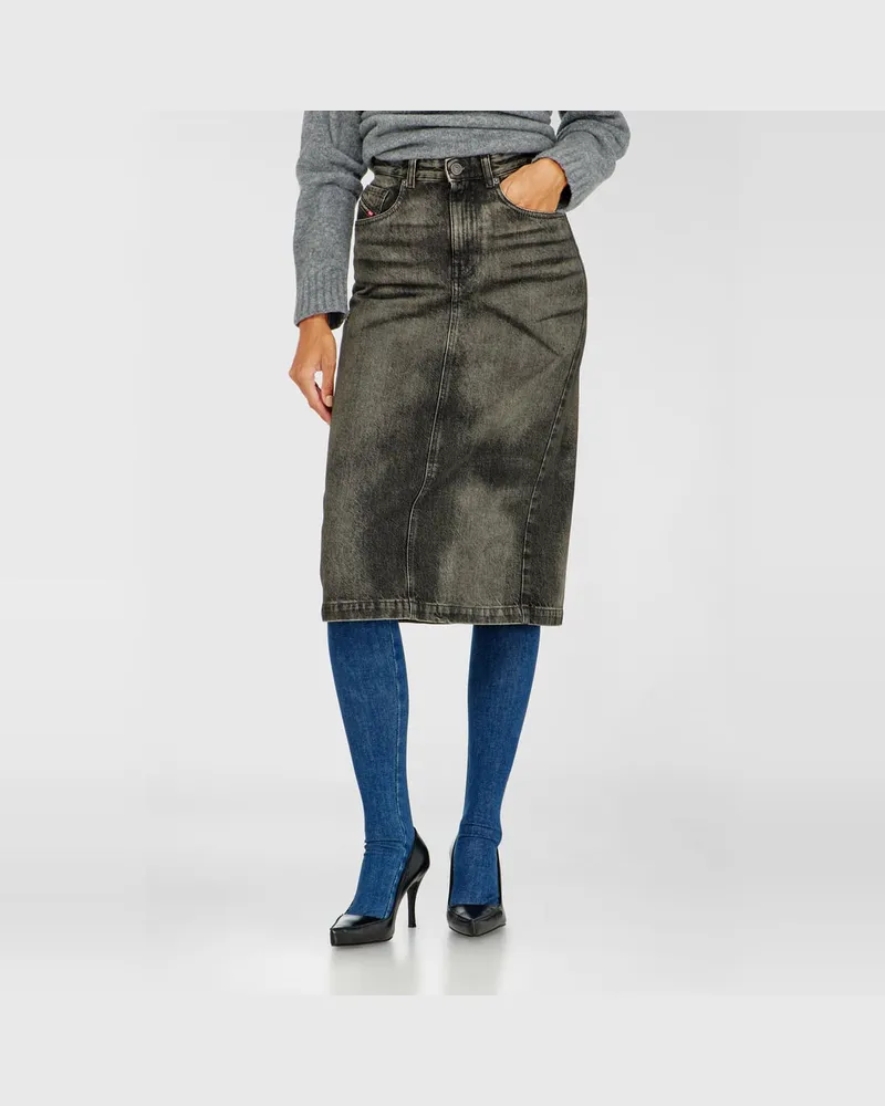 Diesel Bleistiftrock aus Denim mit Dirty-Effekt - Röcke - Damen - Grau Grau