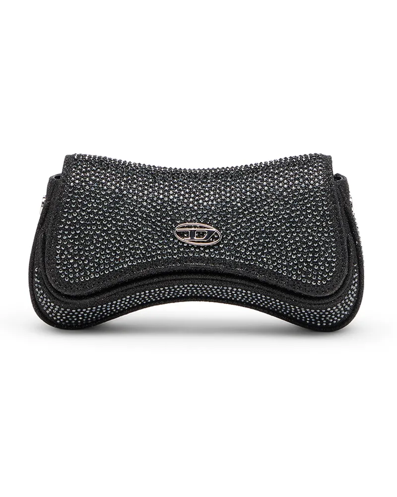 Diesel Play-Mini Crossbody-Tasche mit Kristall - Schultertaschen - Damen - Schwarz Schwarz