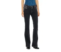 Bootcut Jeans Low Waist 1969 D-Ebbey, Schwarz/Dunkelgrau, Reißverschluss